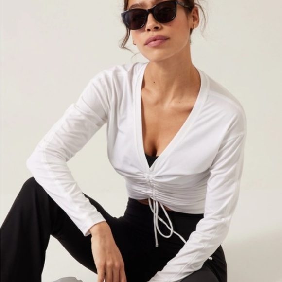 NWT Athleta Crossover White Ruched Top Size 3X. - Picture 4 of 7